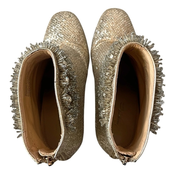 Vince Camuto IM-Lura Gold Glitter Mesh Heeled Ankle Boots Size 8.5 - Picture 10 of 12